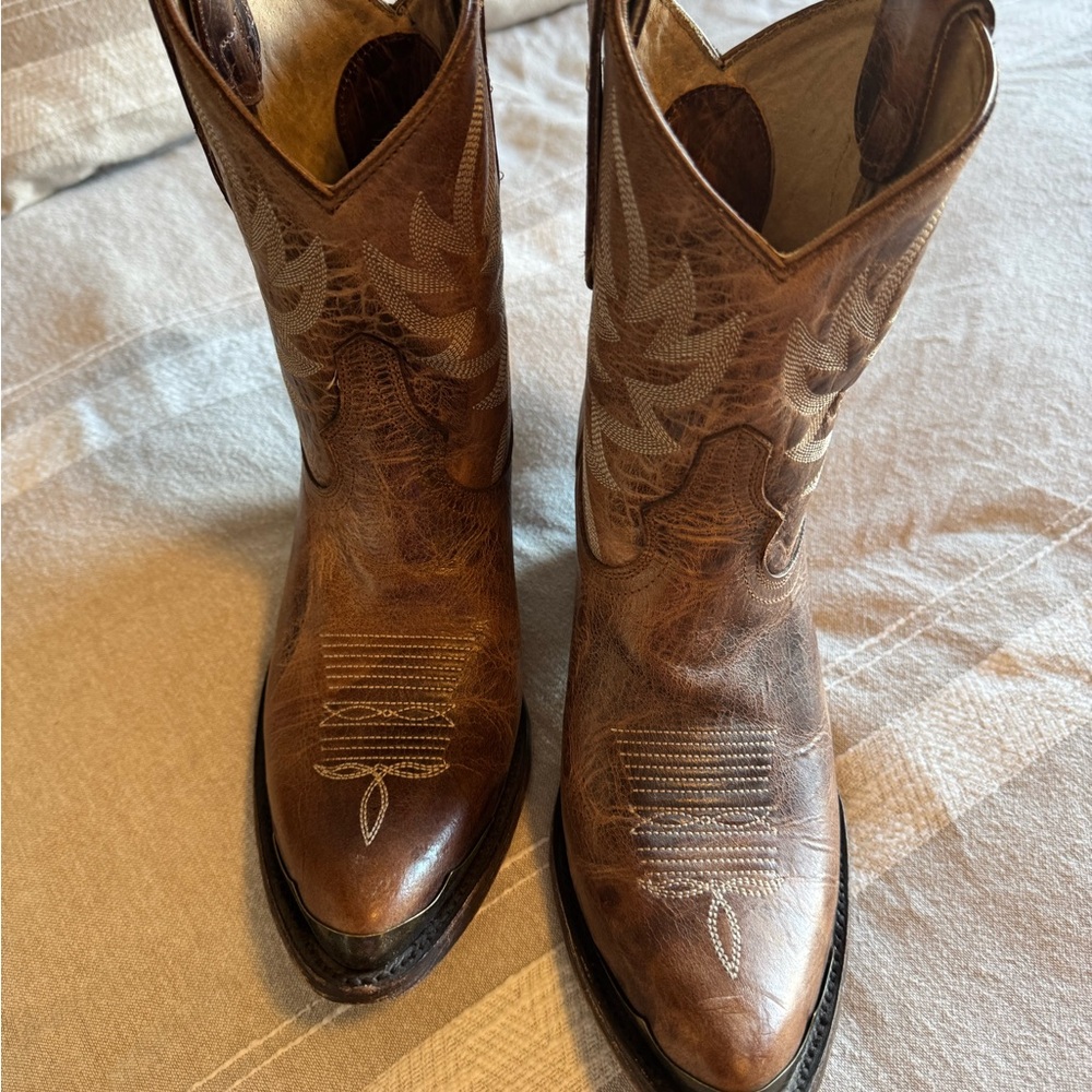 Tony Lama Tan Leather Cowboy Boots 8.5